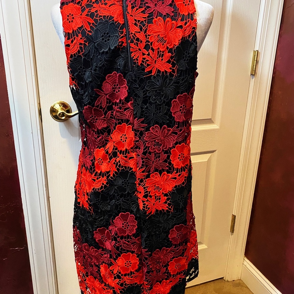 NWT Taylor Dress Black & Red Lace Swing Dress